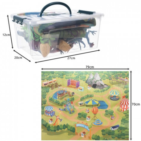 Kruzzel 22397 Dinosauří svět - figurky v kufříku a podložka ~ 6