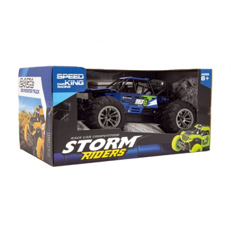 Auto RC buggy terénní modré 22cm plast 2,4GHz na baterie + dobíjecí pack ~ 2