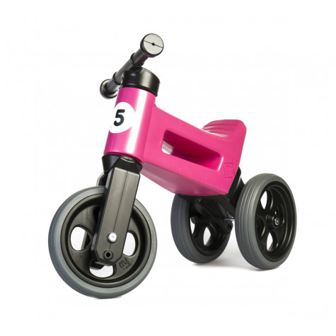 Funny Wheels odrážedlo New Sport 2v1 s gumovými koly - růžové ~ 1