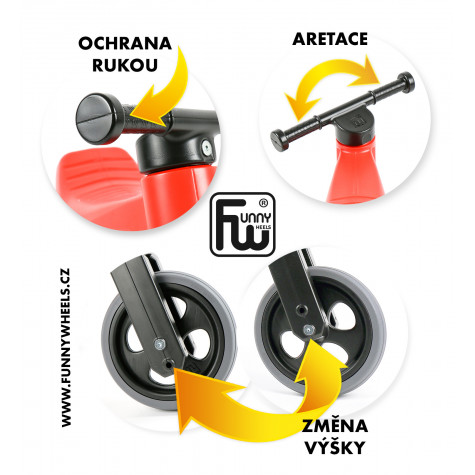 Funny Wheels odrážedlo New Sport 2v1 s gumovými koly - růžové ~ 7