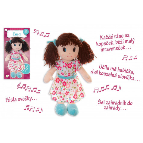 Teddies Panenka Ema hadrová plyš 40 cm česky mluvící a zpívající 0+ ~ 1