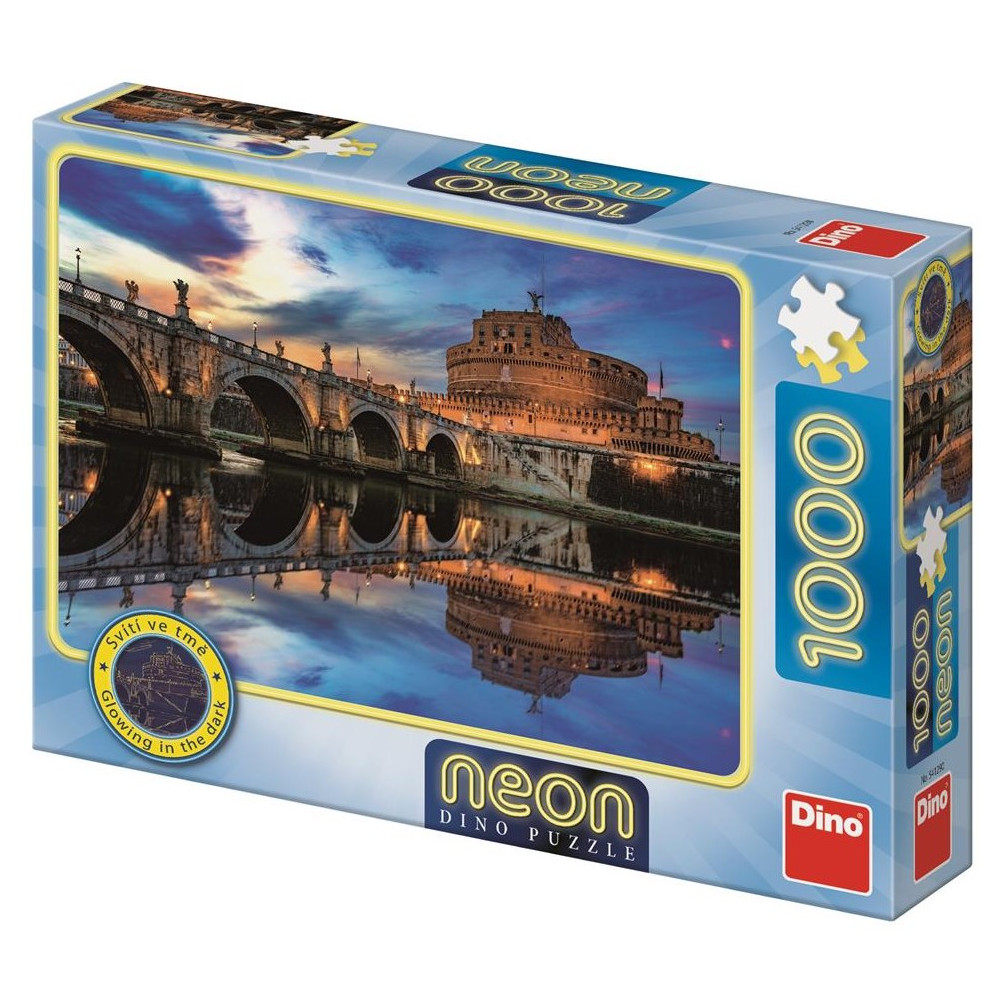 Dino Andělský hrad neon puzzle 1000 dílků