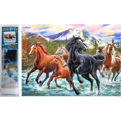 Norimpex Diamantový obrázek malování 30x40cm - Koně ve vodě