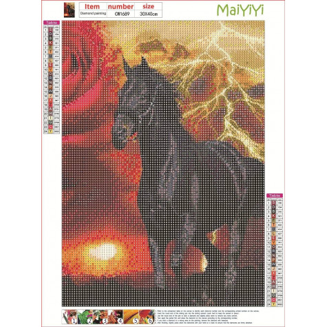 Norimpex Diamantový obrázek malování 30x40cm - Černý kůň