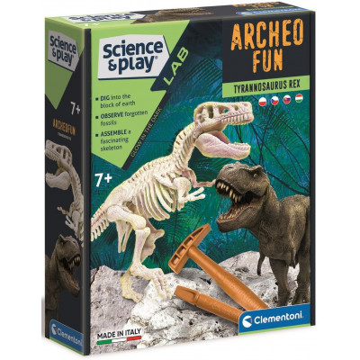 CLEMENTONI Science&Play ArcheoFun: Tyrannosaurus Rex (svítící ve tmě)