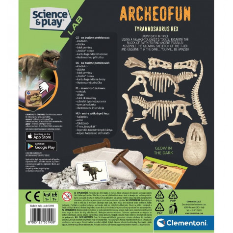 CLEMENTONI Science&Play ArcheoFun: Tyrannosaurus Rex (svítící ve tmě) ~ 8