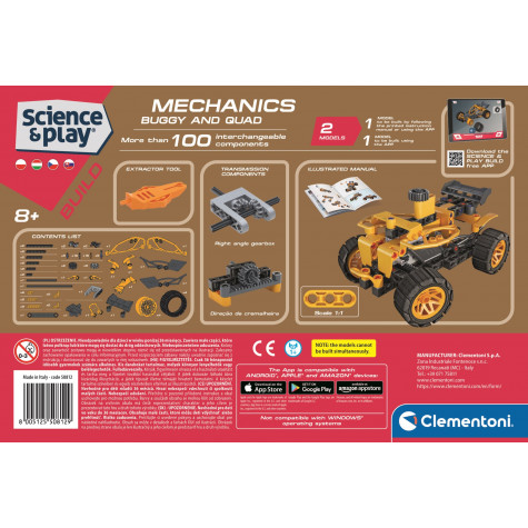 CLEMENTONI Science&Play Mechanická laboratoř Buggy a čtyřkolka 2v1
