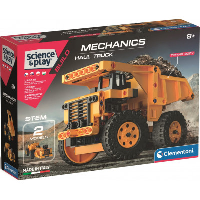 CLEMENTONI Science&Play Mechanická laboratoř Těžební auta 2v1