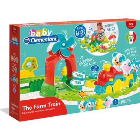 CLEMENTONI BABY Interaktivní hrací sada vláček na farmě se zvuky