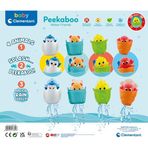 CLEMENTONI BABY Peekaboo Vodní kamarádi: Vykukující krab