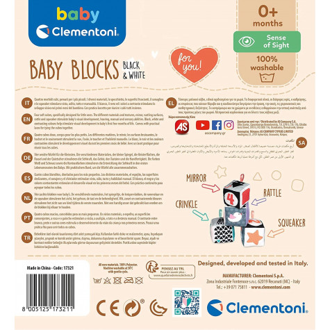 CLEMENTONI BABY Černobílé látkové kostky ~ 6