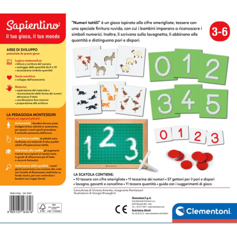 CLEMENTONI Sada Montessori: Hmatové číslice ~ 5