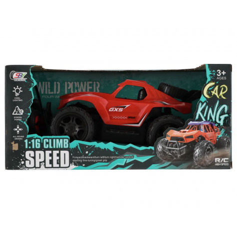 Auto RC buggy terénní červené 23cm 27MHz na baterie se světlem