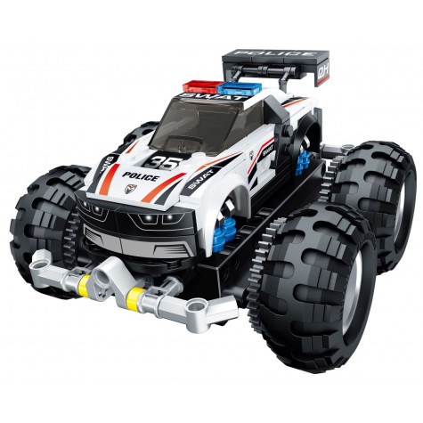 Auto RC policejní stavebnice plast 2,4MHz na baterie ~ 3