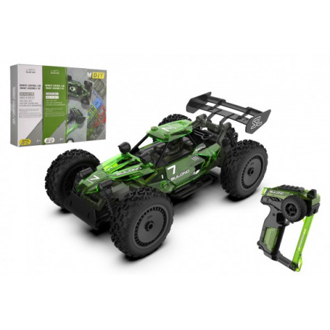 Auto RC buggy plast 22cm stavebnice 24MHz na baterie zelené