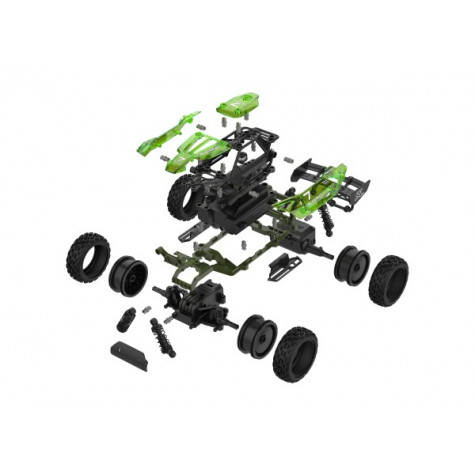 Auto RC buggy plast 22cm stavebnice 24MHz na baterie zelené ~ 5