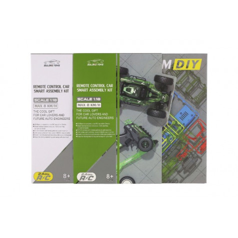 Auto RC buggy plast 22cm stavebnice 24MHz na baterie zelené ~ 8