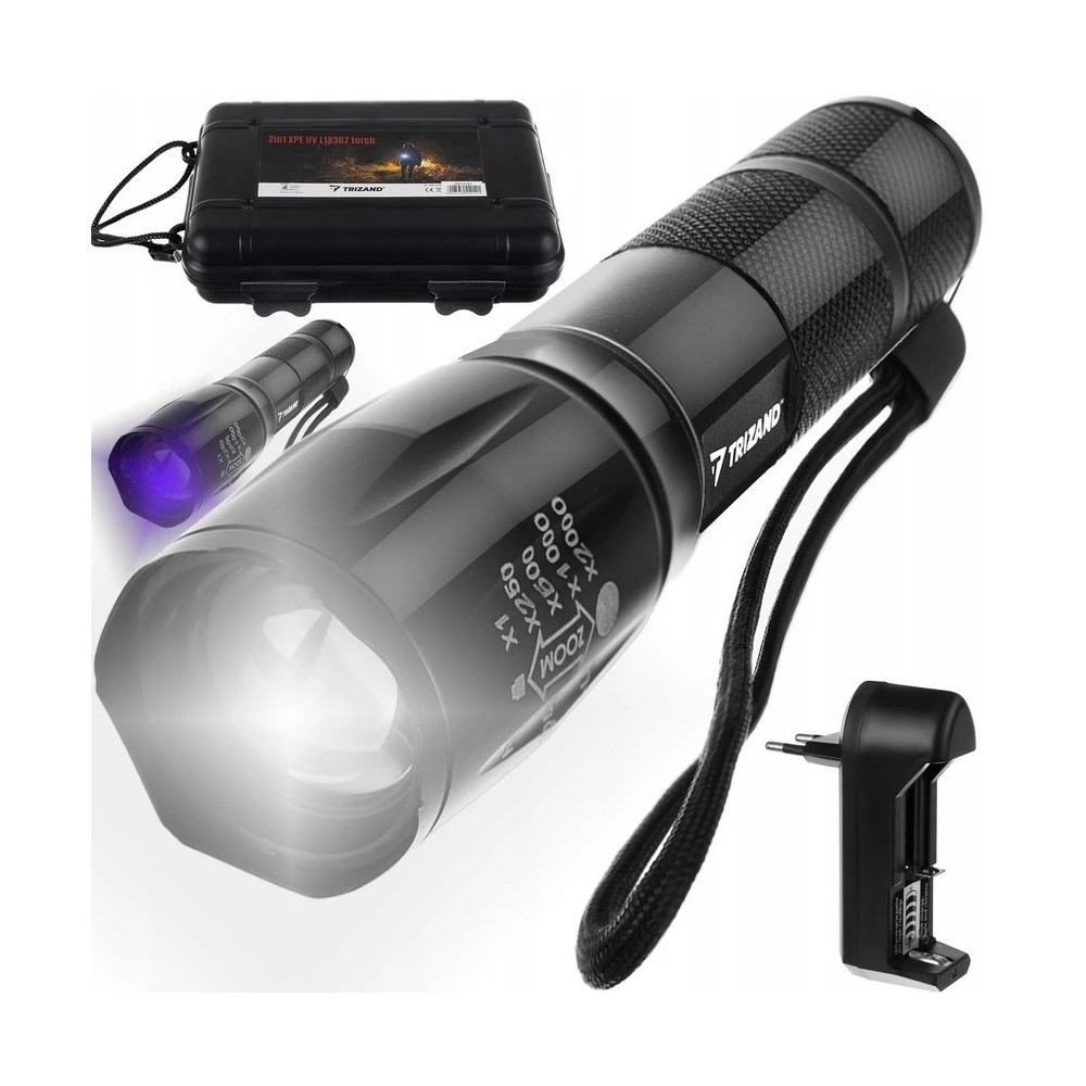 Trizand 21634 Svítilna CREE XPE 5W Zoom s UV světlem