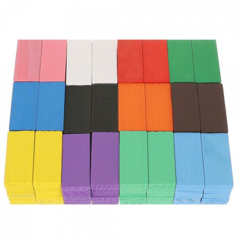 Kruzzel 22914 Dřevěné barevné domino 407 ks v tašce