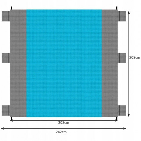 Trizand 21209 Nepromokavá plážová deka s kolíky 208x208cm - modrošedá