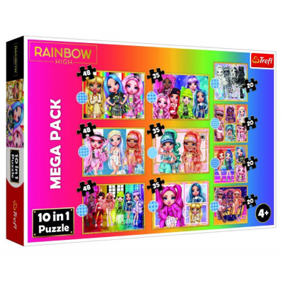 Trefl Puzzle 10v1 Rainbow high Módní panenky