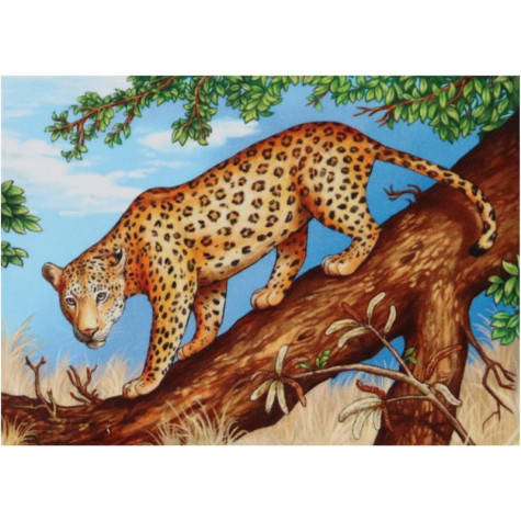 GOKI Dřevěné puzzle Africká zvířata: Jaguár 24 dílků ~ 3