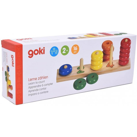 GOKI Třídící hra Naučte se počítat s dřevěnými kroužky ~ 6