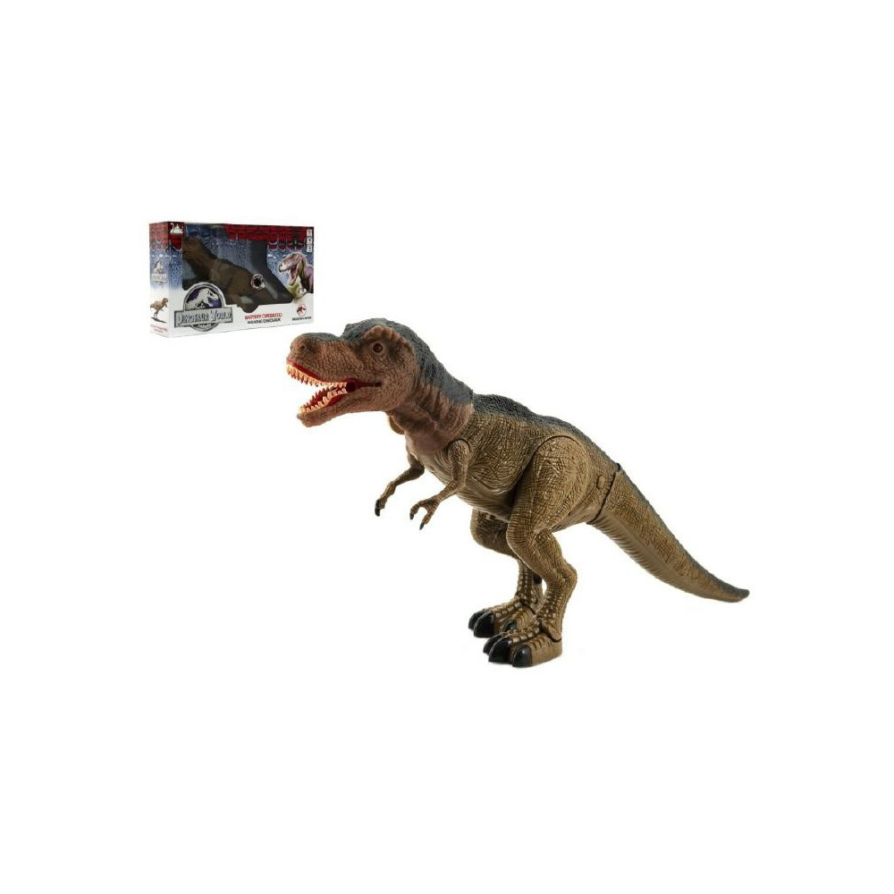 Tyranosaurus chodící  40cm na baterie se světlem a zvukem