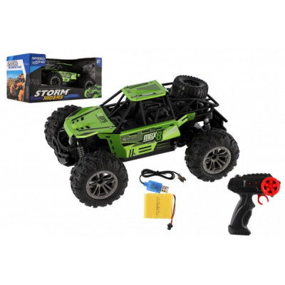 Auto RC buggy terénní zelené 22cm plast 2,4GHz na baterie + dobíjecí pack