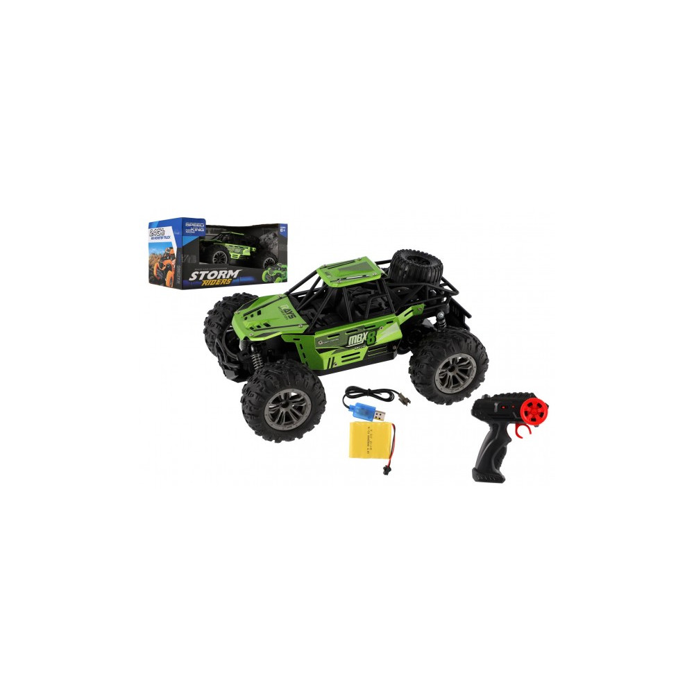 Auto RC buggy terénní zelené 22cm plast 2,4GHz na baterie + dobíjecí pack