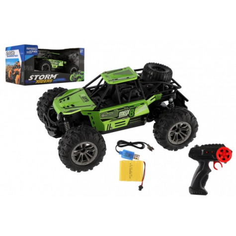 Auto RC buggy terénní zelené 22cm plast 2,4GHz na baterie + dobíjecí pack