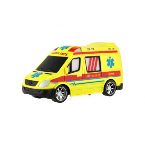 Auto RC ambulance plast 20cm na dálkové ovládání 27MHz na baterie se světlem ~ 3