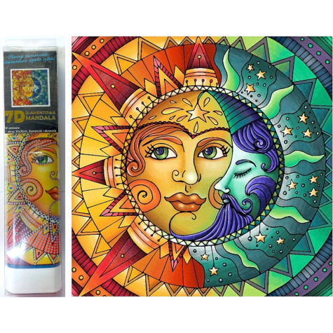 Norimpex Diamantové malování 7D obrázek 30x30cm - Měsíc se sluncem ~ 1