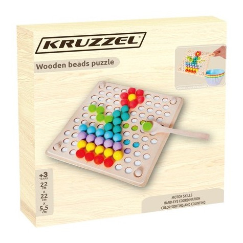 Kruzzel 22403 Dřevěné korálkové puzzle Mozaika