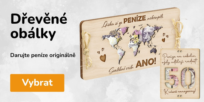 Dřevěné obálky na peníze